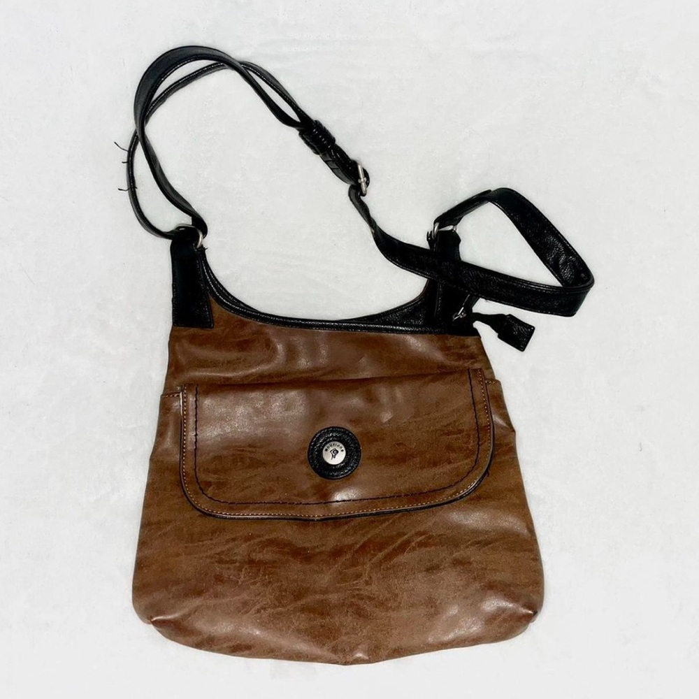 Brown and Black Women's Shoulder Bag